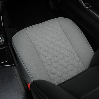 West Llama Linen Front Car Seat Cover Protector Anti-Slip Bottom Seat Cover Fits 95% of Vehicles,Wrapping Around The Bottom,Diamond Pattern(Gray-1Pcs) - color: Diamond Pattern-Gray, size: 1 Piece Linen