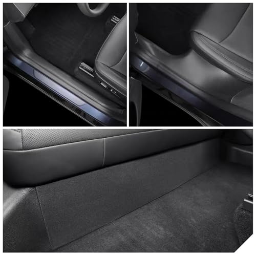 Door Entry Threshold Strip 2nd Row Seat Lower Protector for Tesla Model Y Juniper 2025 2026 Front & Rear 5PCS Door Sill Protective Cover Anti-dust Black