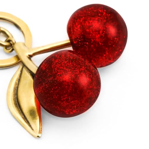 FASTFAIRY Keychain Cherry Bag Charms Purse: Key Chains Women Cute - Car keyrings leather handbags - Valentines Day Gifts