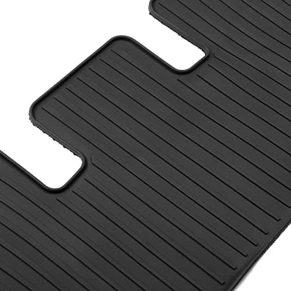 IKON MOTORSPORTS, Custom Fit Floor Mats Compatible with 2017-2023 Tesla Model 3, Latex Rubber Heavy Duty All Weather Car Front Rear Carpets Liner 3PC Black, 2018 2019 2020 2021 2022