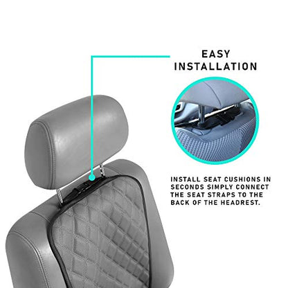 FH Group Car Seat Cushion – Faux Leather Single Front Seat Cover with Front Pockets, Airbag Compatible, Universal Fit Car Seat Cushion for Driver or Passenger Seat, SUV, Truck, Sedan & Van – Black - color: Black, style: Front Set