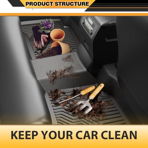 G-PLUS 3PCS Floor Mats Cargo Liners, Compatible with 2016-2024 Dodge Durango, Fit Jeep Grand Cherokee 2016-2021/Cherokee WK 2022, 1st & 2nd Row TPE Liners, All Weather Full Cover Protection - size: Fit Dodge Durango 2016-2024 | Black 3PCS