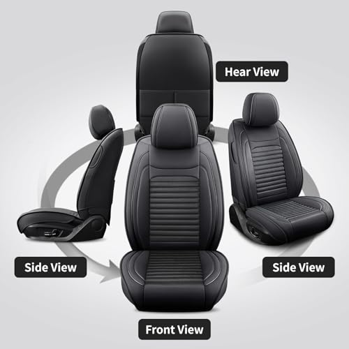 Front Seat Covers Fit for Kia Forte 2010-2026, Car Seat Covers Front Seats, Breathable Faux Leather Automotive Seat Covers Front Pair Anti-Slip Seat Cover(Black, Front) - color: Black, size: Fit for Forte front seat