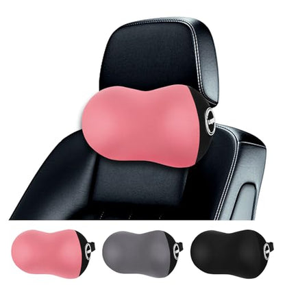 LIQUN Car Seat Neck Pillow, Skin Friendly Car Head Pillow, Memory Foam Neck Support, Driving to Relieve Neck Pain and Shoulder Pressure, (Pink) - color: Pink