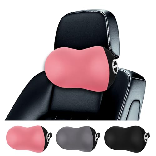 LIQUN Car Seat Neck Pillow, Skin Friendly Car Head Pillow, Memory Foam Neck Support, Driving to Relieve Neck Pain and Shoulder Pressure, (Pink) - color: Pink