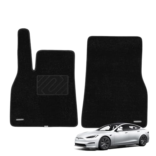 WENNEBIRD Superior Carpet Front Row Floor Mats for 2021-2026 Tesla Model S, 0.6-Inch Ultra-Thick, Noise-Reducing, All-Weather Waterproof Anti-Slip – 2-Pc Set - size: 2021-2026 Model S 2-Pc Set