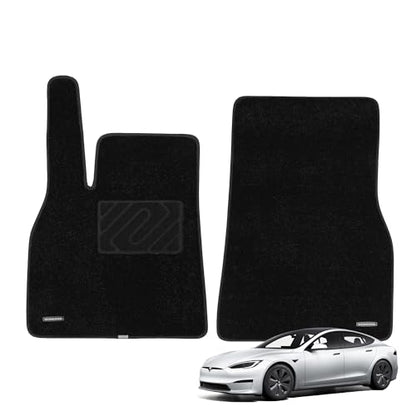 WENNEBIRD Superior Carpet Front Row Floor Mats for 2021-2026 Tesla Model S, 0.6-Inch Ultra-Thick, Noise-Reducing, All-Weather Waterproof Anti-Slip – 2-Pc Set - size: 2021-2026 Model S 2-Pc Set