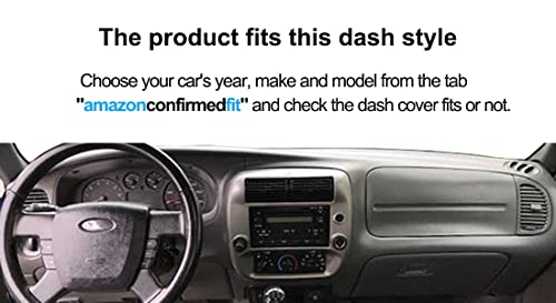 Yiz Dash Cover Mat Custom Fit for Ford Ranger 1995-2011,Ford Explorer 1995-2001,Mercury Mountaineer 1997-2001 and Mazda B2300 B2500 B3000 B4000 1995-2010,Dashboard Cover Pad Carpet (Dark Gray) J35