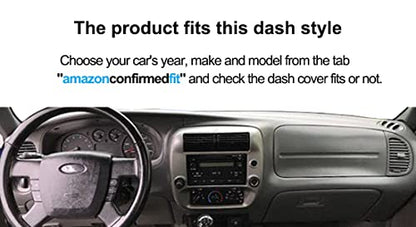 Yiz Dash Cover Mat Custom Fit for Ford Ranger 1995-2011,Ford Explorer 1995-2001,Mercury Mountaineer 1997-2001 and Mazda B2300 B2500 B3000 B4000 1995-2010,Dashboard Cover Pad Carpet (Dark Gray) J35