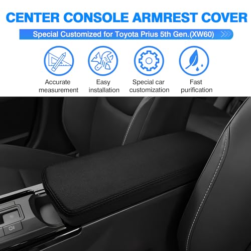 Autorder Center Console Cover for 2023-2025 2026 Toyota Prius Accessories Armrest Cover Anti-Scratch Middle Console Pad Leather Armrest Protector - size: 23-26 Prius