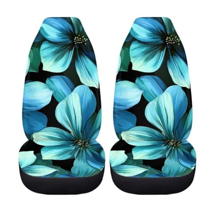 Pehede Car Seat Cover Beautiful Blue Flowers Front for Cars, Easy to Install Cover Set, Accessories Auto Trucks Van SUV,2 Packs - color: Multi01