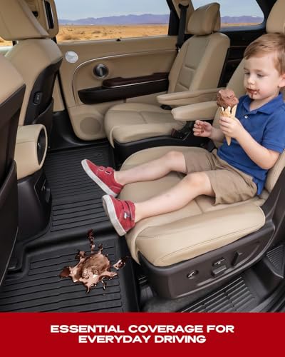 TAPTES for Hyundai Palisade Hybrid Floor Mats 2026, All Weather Car Floor Liners Rubber Carpet for Palisade Hybrid Calligraph Interior Accessories 7/8 Passenger Not Fuel Model