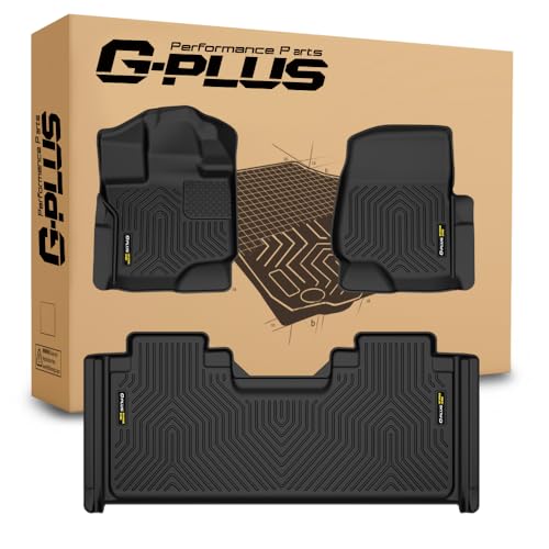 G-PLUS TPE Floor Mats Fit Ford F150 Supercab 2015-2025 (Not Fit Models Without Factory Carpet) 1st & 2nd Row Truck Accessories Cargo Liners All Weather Protection 3PCs Black Alfombras para Carro - size: 2015-2025|Fit Ford F150 Supercab|3PCS