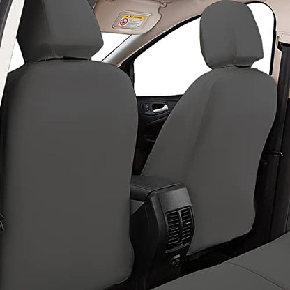 Flying Banner car seat Covers Protects Water Proof Faux Leather Carbon Fiber Fronts Gray Gray - color: Gray Gray, size: Front Pair -- 2PCS
