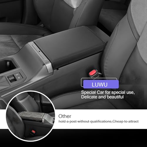 LUWU 2026 RAV 4 Center Console Cover Compatible with 2026 RAV 4 LE/XLE/Limited/Adventure/TRD Off-Road Accessories RAV 4 Armrest Cover Armrest Console Cover w/Storage Bag PU Leather Material (Black) - color: RAV 4 2026 Armrest Cover w/Storage Bag