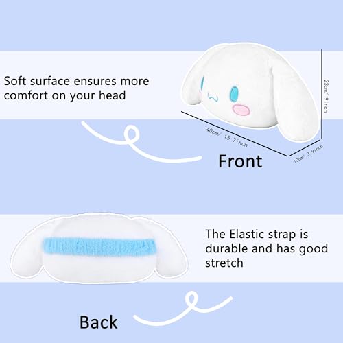 Roffatide Anime White Puppy Car Neck Pillow 2 Pcs Plush Auto Head Neck Rest Cushion for Chairs, Recliners, Driving Seats - color: A 2 Pc Car Neck Pillow