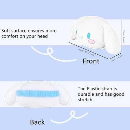 Roffatide Anime White Puppy Car Neck Pillow 2 Pcs Plush Auto Head Neck Rest Cushion for Chairs, Recliners, Driving Seats - color: A 2 Pc Car Neck Pillow