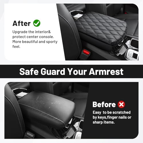 Autorder Center Console Cover for 2020-2024 2025 2026 Kia Telluride Accessories Armrest Cushion Cover Nappa Leather Middle Console Covers Telluride Console Cushion Pad Anti-Scratch - size: 2020-2026 Kia Telluride