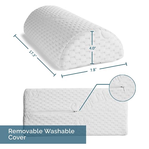 ComfiLife Knee Pillow for Back Sleeping – 100% Memory Foam Bolster Pillow for Legs – Under Knee Pillow for Sleeping on Back – Leg & Hip Pain Relief for Side Sleepers – Half Moon Pillow