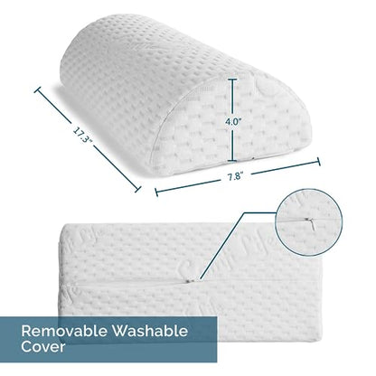 ComfiLife Knee Pillow for Back Sleeping – 100% Memory Foam Bolster Pillow for Legs – Under Knee Pillow for Sleeping on Back – Leg & Hip Pain Relief for Side Sleepers – Half Moon Pillow