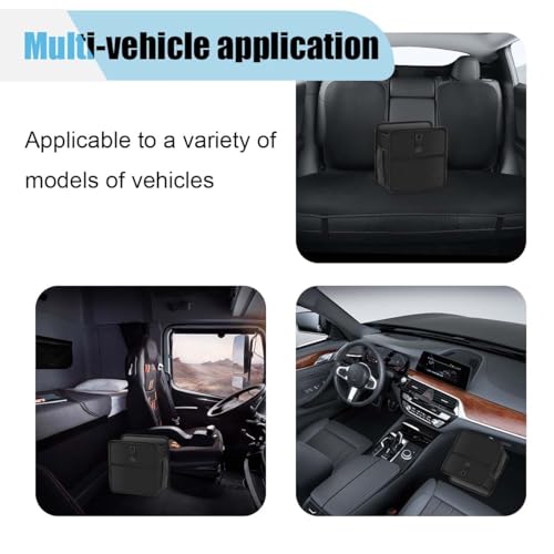 Car Trash Can, Hanging Waterproof & Leakproof Autmotive Storage Bag, Foldable Washable Vehicle Garbage Container, 2 Gallon Portable Auto Rubbish Bin for Sedan SUV Truck (Small)