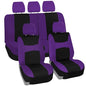 FH Group Flat Cloth Seat Covers Front Seat and Solid Rear Bench Full Set with Gift - Universal Fit for Cars, Trucks & SUVs (Purple) - color: Purple