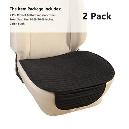 Suninbox Car Seat Covers,2 Pack Car Seat Pads Cushions,Universal Bottom Car Seat Covers,Driver Car Seat Protector Buckwheat Hulls Anti-Skid Four Seasons General(2PC Black Front Seat) - color: Black/Black