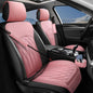 BEITK 2 Pack Leather Front Car Seat Covers, Universal Sideless Car Seat Protectors with Storage Pocket and Seat Belt Pads, Waterproof Automotive Seat Cover for Cars Trucks SUV(Pink) - color: front pair pink