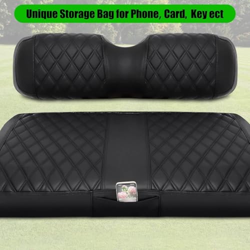EZGO Seat Covers, Golf Cart Seat Covers for EZGO TXT 1994-2013 and EZGO RXV OEM Ordinary Seat Thick Marine Leather Custom Diamond Comfortable/Anti-Scratch/Anti-Fading/Easy to Install - style: Fit EZGO TXT Front Seat
