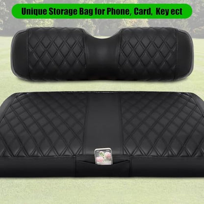 EZGO Seat Covers, Golf Cart Seat Covers for EZGO TXT 1994-2013 and EZGO RXV OEM Ordinary Seat Thick Marine Leather Custom Diamond Comfortable/Anti-Scratch/Anti-Fading/Easy to Install - style: Fit EZGO TXT Front Seat