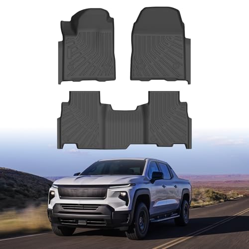 Cartist Floor Mats for Chevy Chevrolet Silverado EV RST/GMC Sierra EV Denali 2024 2025 2026 (Not for WT/LT), All Weather Floor Liners for Silverado Accessories, Heavy Duty TPE Car Mats - size: 1)Chevy Chevrolet Silverado EV RST 24+