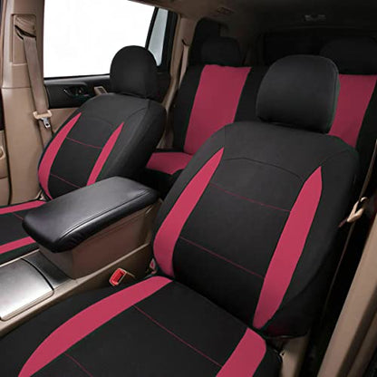 Flying Banner Car Seat Covers Front Seats Rear Bench Polyester car seat Protectors Easy installations Rear Bench Split Classic Man Lady Truck - color: Black Burgundy