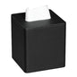 PU Leather Tissue Box Cover Square Tissue Box Holder with Magnetic Closure (Black) - color: Black