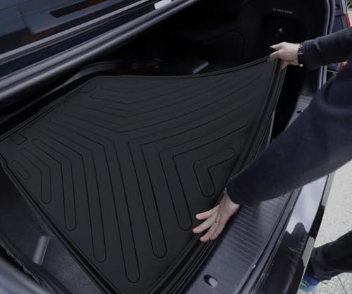 Volvo XC60 2010-2017 Cargo Liner 3D Custom Fit Heavy Duty All Weather Rubber Car Trunk Liners Waterproof Odorless Non-Slip Soft TPE Cargo Mats (Black) by RizLiner - size: XC60 2010 - 2017 Cargo