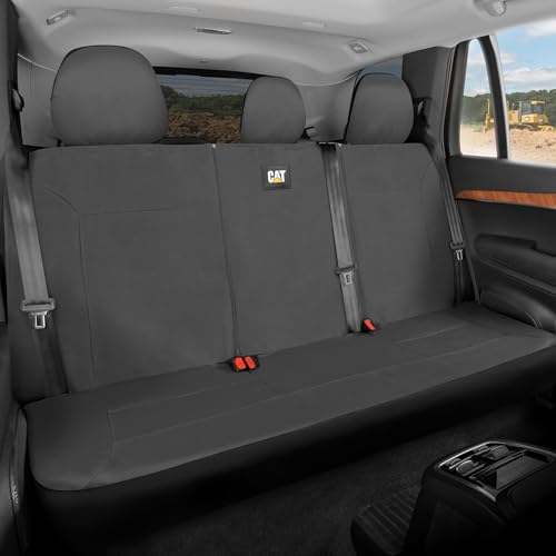 CAT Gray Rear Seat Cover for Cars, SUVs & Small Trucks – Heavy-Duty Oxford Canvas – 60/40 Split Bench Protector – Durable Back Seat Cover for Pets, Travel & Daily Use – Car & Truck Interior Accessory - color: Rear Seat Charcoal