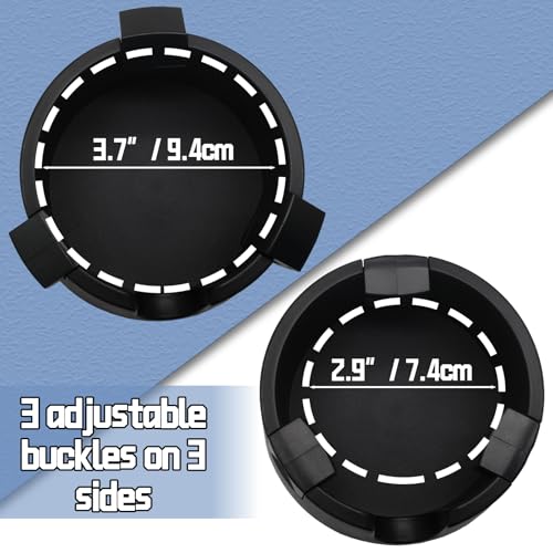 Anti Spill Cup Holder - Adjustable Plastic Drink Holder - Adhesive Desk Cup Holder for Home Office Couch Table - Black - color: Black