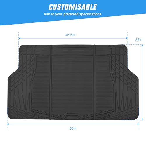 Nilight Rubber Cargo Mats for Cars Trucks SUVs,Universal Trim to fit for Most Vehicles,All Weather Protection Heavy Duty Cargo Liners - color: Rubber Cargo Mat