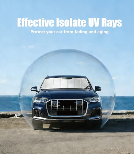 Windshield Sun Shade for Porsche Cayenne 2019-2026, Custom-fit Windshield Cover, Heat Insulation Shield, Protect Dashboard, Foldable Car Window Shades - Porsche Cayenne Accessories