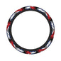 Butterfly Cuban Flag Breathable Neoprene Steering Wheel Cover - Anti-Slip Floral Design Universal Fit for Cars/Trucks/Suvs (14.5"-15" Inch) - color: Butterfly Cuban Flag