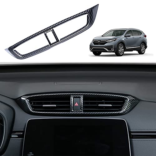 for CRV 2017-2022 Air Vent Trim Central Consoles Wind Outlet Panel ABS Carbon Fiber Grain Dashboard Stickers for CR-V CRV 2017 2018 2019 2020 2021 2022 LX, EX, EX-L, Touring, Hybrid - color: Central Consoles Wind Outlet Frame