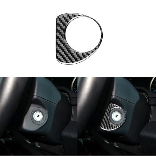 3D Carbon Fiber Car Stickers Car Center Control Engine Start/Stop Ignition Switch Cover Car Interior Decorative Decal Compatible with Ford F150 F-150 Raptor 2017 2018 2019 2020 Accessories - color: Black 6