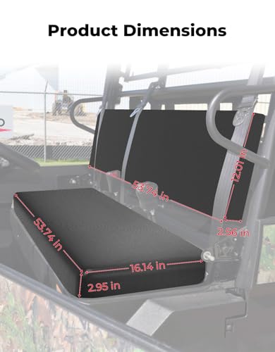 KEMIMOTO Front Bench Seat Cover Compatible with Kawasaki Mule PRO-FXT DXT FX DX 2015-2026 Replace OEM Part KAF080-039 Black Rear Seat Cover - color: Black