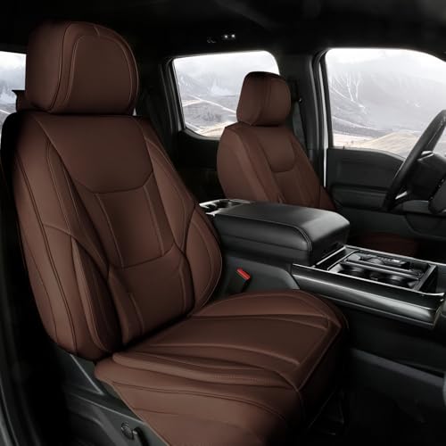 Coverland Custom Car Seat Covers Compatible with 2002-2017 Toyota Camry - Premium Leather Non-Slip Memory Foam Waterproof Seat Cover Custom fit Interior Protector [Front Seat-Dark Brown] - color: Dark Brown, size: Front