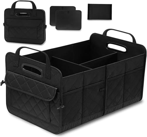 AOPHY Car Trunk Organizer, 75L Large Capacity Waterproof Auto Storage with Non-Slip Bottom Strips, Collapsible Cargo Organizer for Suv, Truck, Sedan, Portable Car Accessories for Women Men(Black) - color: Black