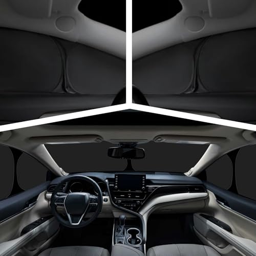 Windshield Sun Shade Customized for Mercedes Sprinter VS30 Van 2019-2026, 3PCS Foldable Car Windshield Cover Sun Protector for Front and Side Windows Reflect UV Privacy Protection - color: Front Window