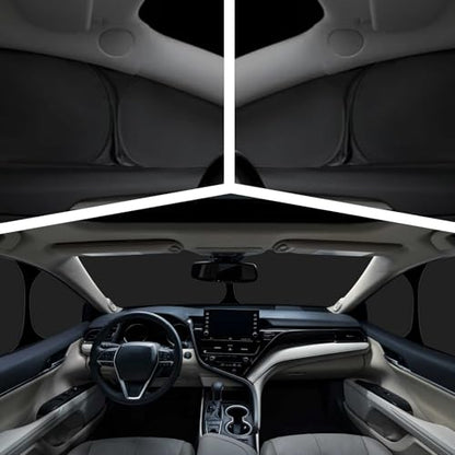 Windshield Sun Shade Customized for Mercedes Sprinter VS30 Van 2019-2026, 3PCS Foldable Car Windshield Cover Sun Protector for Front and Side Windows Reflect UV Privacy Protection - color: Front Window