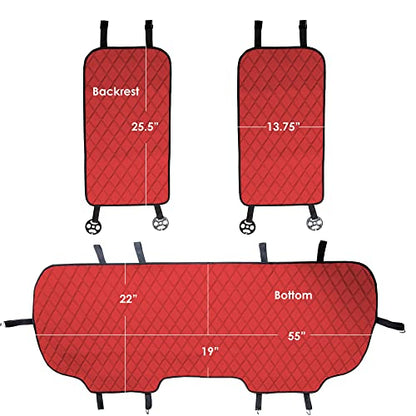 FH Group Car Seat Cover Cushion - Cars Trucks SUV, Neosupreme Car Seat Cushions, Waterproof Car Seat Cover Cushion, Universal Fit Car Seat protector Rear Set Red - color: Red, style: Rear Bench