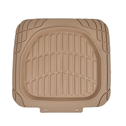 BDK Beige Heavy Duty Front & Rear Rubber Floor Mats Universal Liners for Car SUV Van & Truck, All Weather Protection with Anti-Slip Nibs, Fit Contours of Most Vehicles - color: 921-BG
