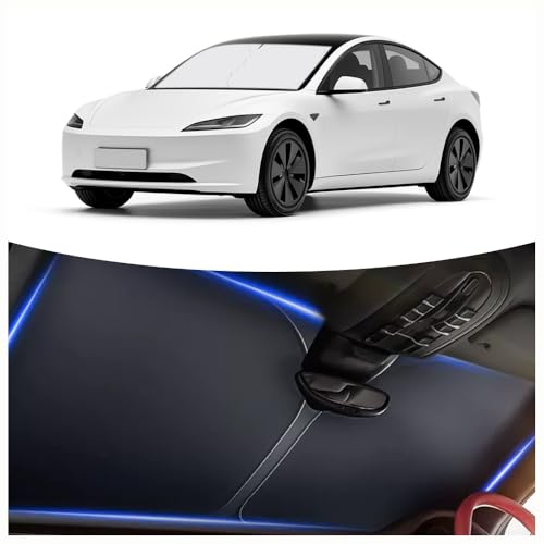 Car Windshield Sun Shade Compatible with Te/SLA 2017-2026 Model 3/Y,Oxford Cloth Sun Shade for Car Windshield with Foldable Design,Windshields Cover Suns Shades with Storage Bag - color: for Tesla Model 3/Y 2017-2026