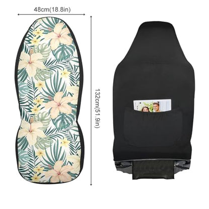 Tropical Hibiscus Flowers Car Seat Cover - 2 PCS Auto Front Seat Covers Breathable Bucket Seats Protector for Car SUV Truck - Universal Fit